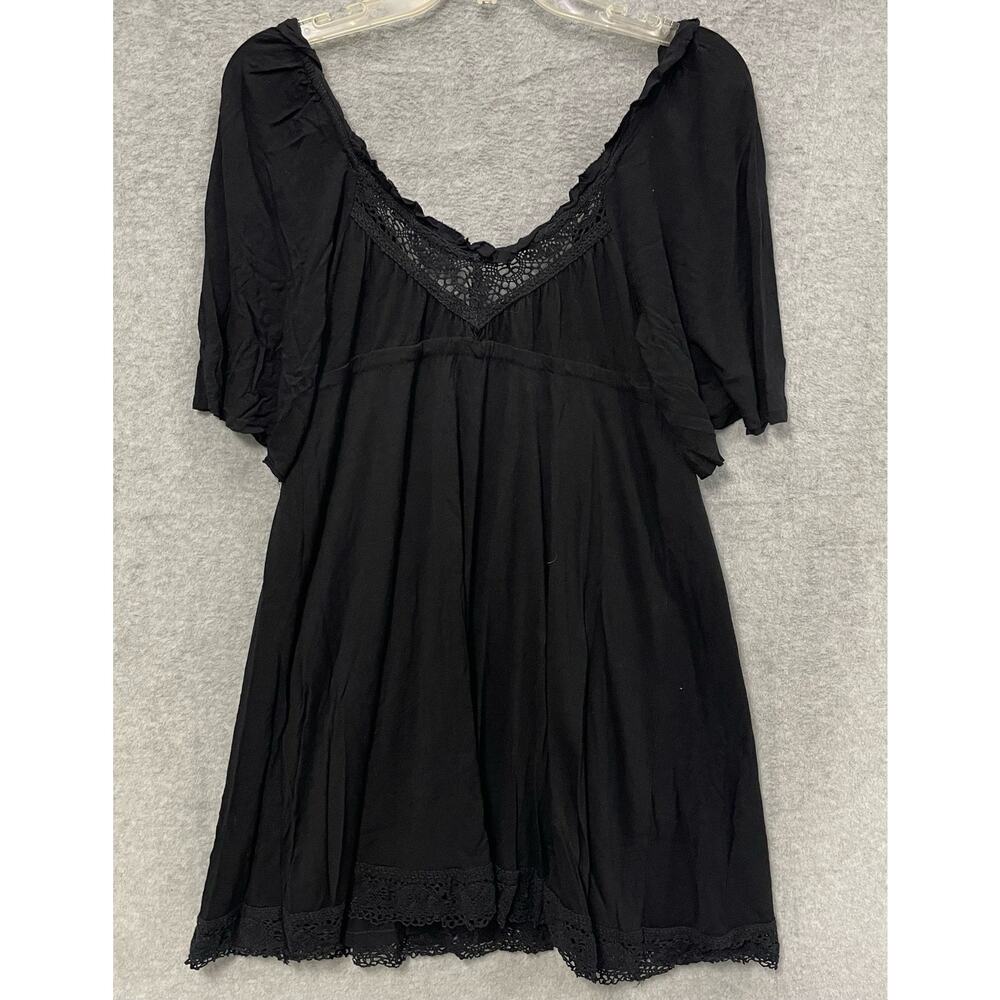 Joie Off Shoulder Ruffle Hem Lace Trim Bamboo Dress Size XS